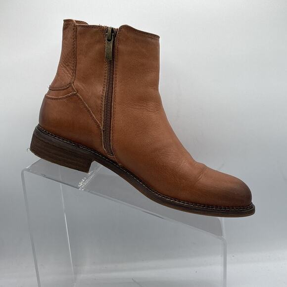 Franco Sarto Horace Cognac ankle bootie women’s size 7.5 Elastic panel side zip - Picture 1 of 11